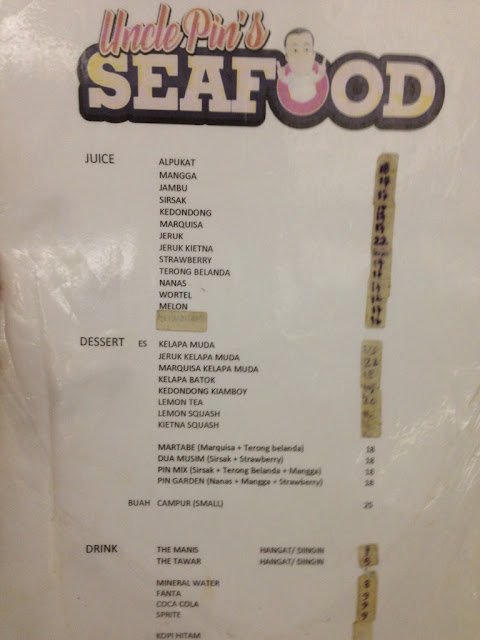 udang rebus, kerang kampak, cumi di Jakarta