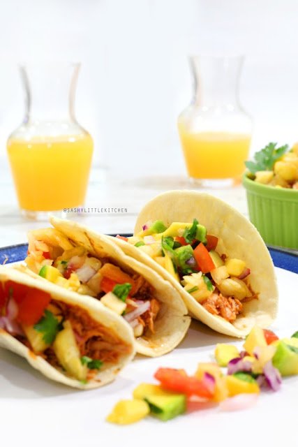 Orange Chicken Tacos with Pineapple Salsa  Orange Chicken Tacos with Pineapple Salsa