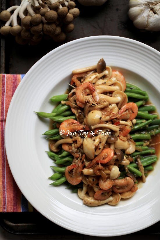 Resep Buncis, Jamur, dan Udang Saus Tiram Resep Buncis, Jamur, dan Udang Saus Tiram